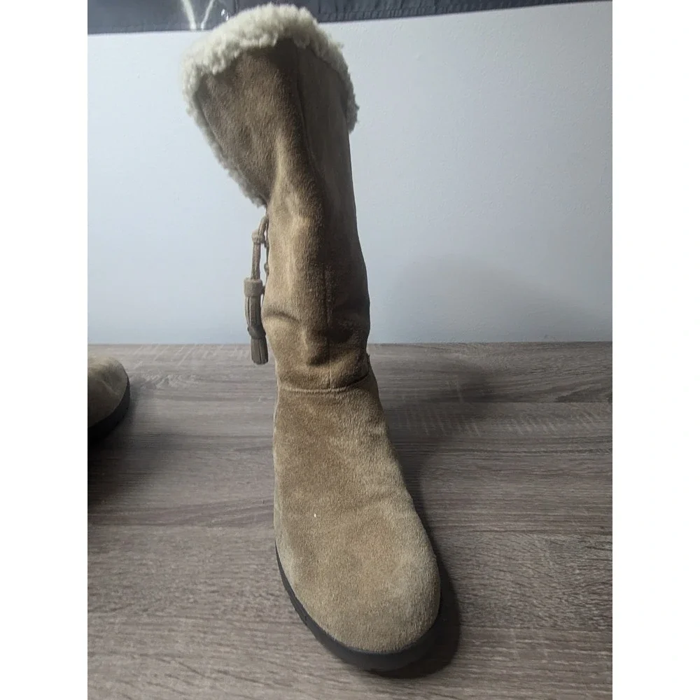 Lauren Ralph Lauren Tadina Suede Boots Shearling Lined Winter‎ Womens 9.5B
